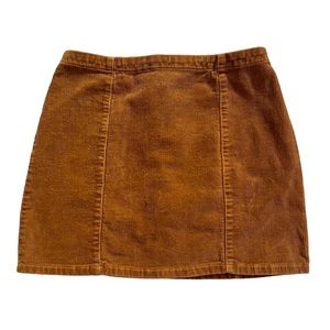 Forever 21 Corduroy Mini Skirt Womens Small Brown Fitted Zip Back Casual Fall